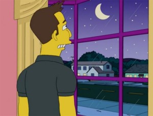 SpaceX-oprichter Elon Musk kijkt in The Simpsons naar de maan.